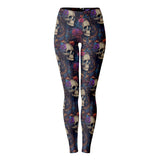 Victorian Mood And Vintage Skulls Leggings