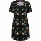 Vintage Roses Skulls Jersey Dress