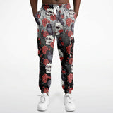 Skull Raven & Peonies Fashion Cargo Sweatpants