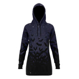 Bats in the Night Longline Fashion Hoodie