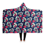 Floral Skull Hooded Blanket