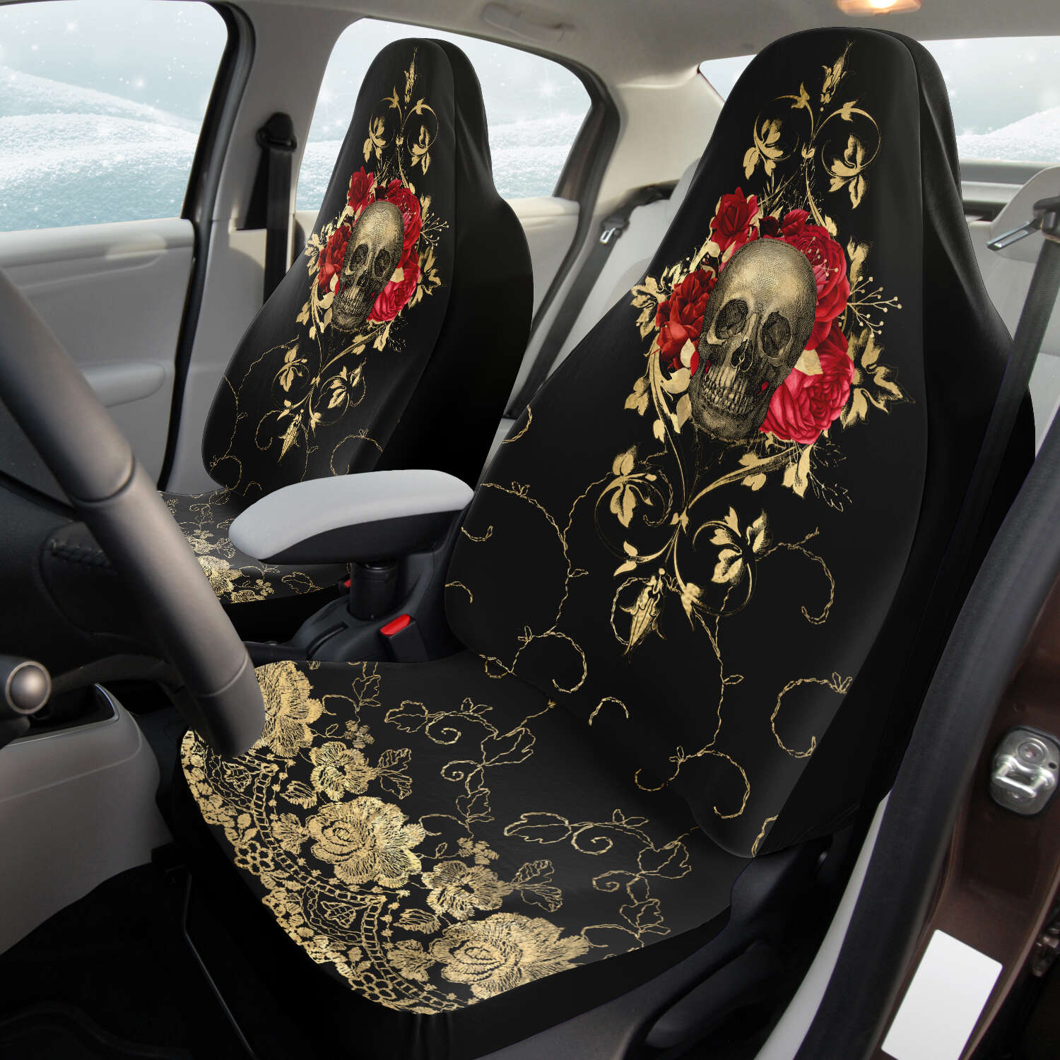 Ruby Gold Opulence Car Seat Cover Set