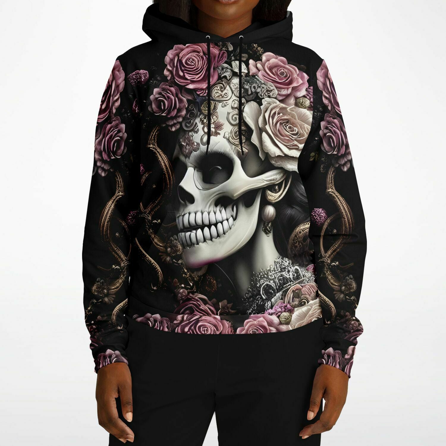 Rose Skull Lady Fashion Hoodie
