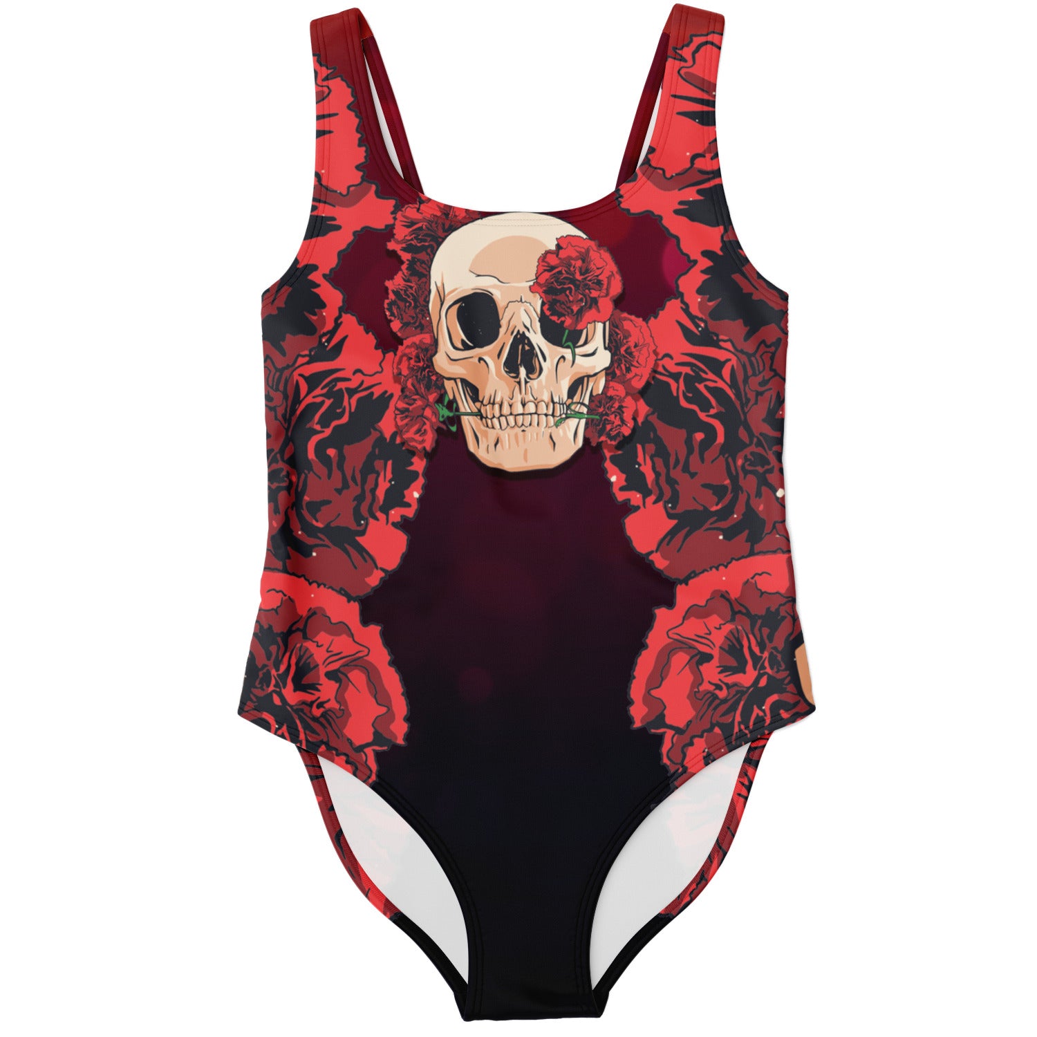 Red Carnations Skull Garden Swimsuit