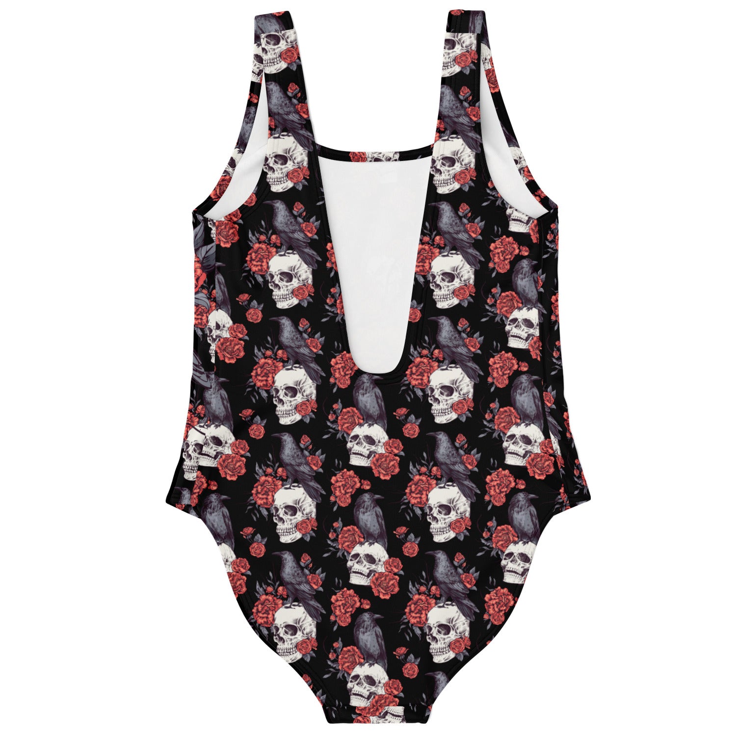 Skull Raven & Peonies Swimsuit