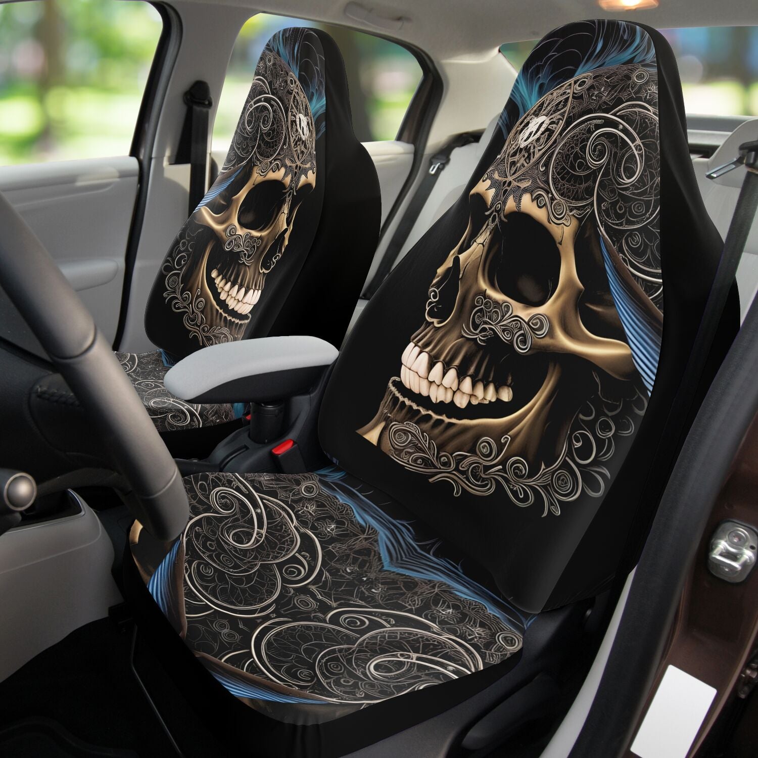 Viking Skull Car Seat Cover