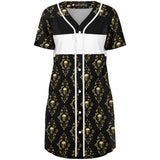 Dark Gold Baroque Skull Jersey Dress