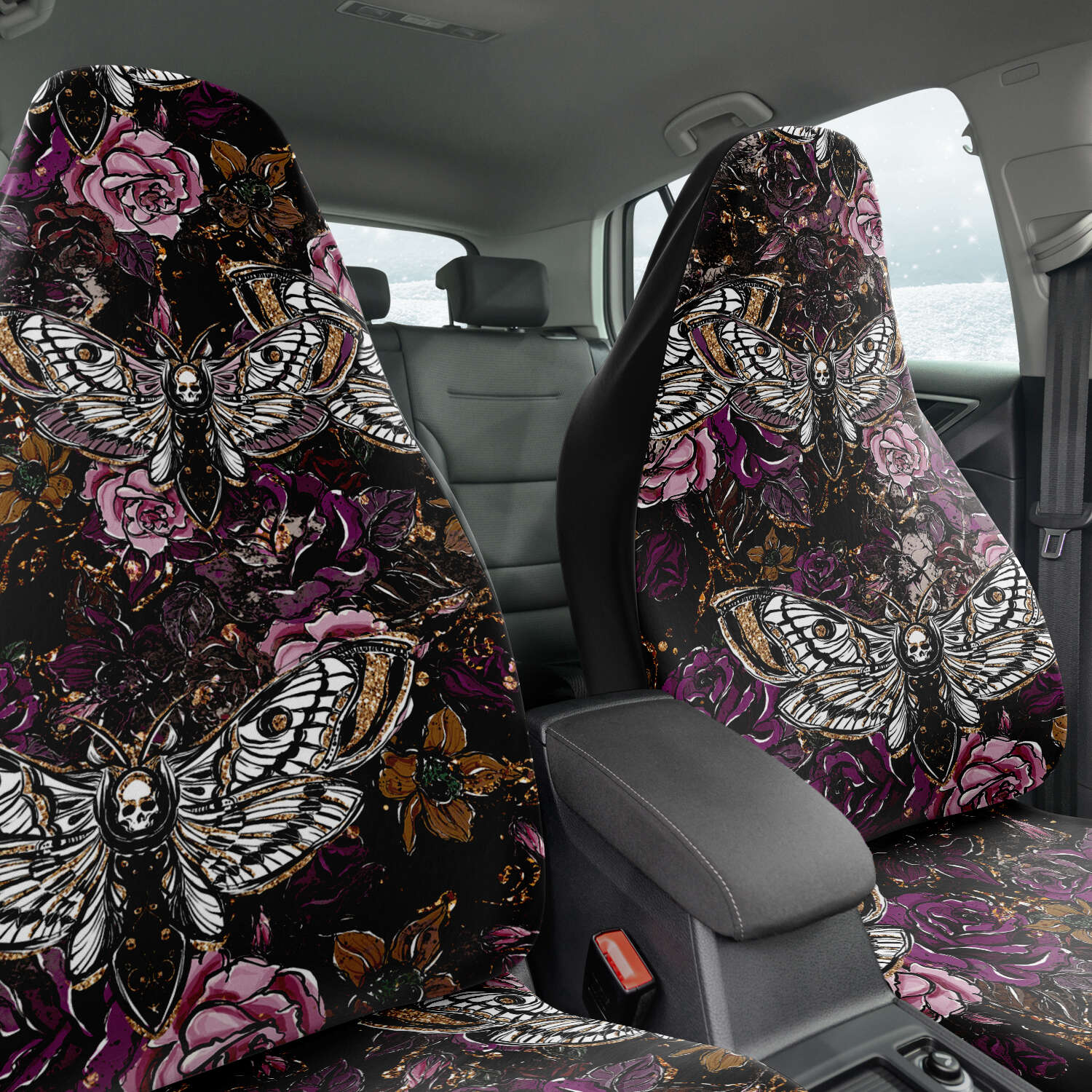 Goth Moth Embrace Car Seat Cover Set