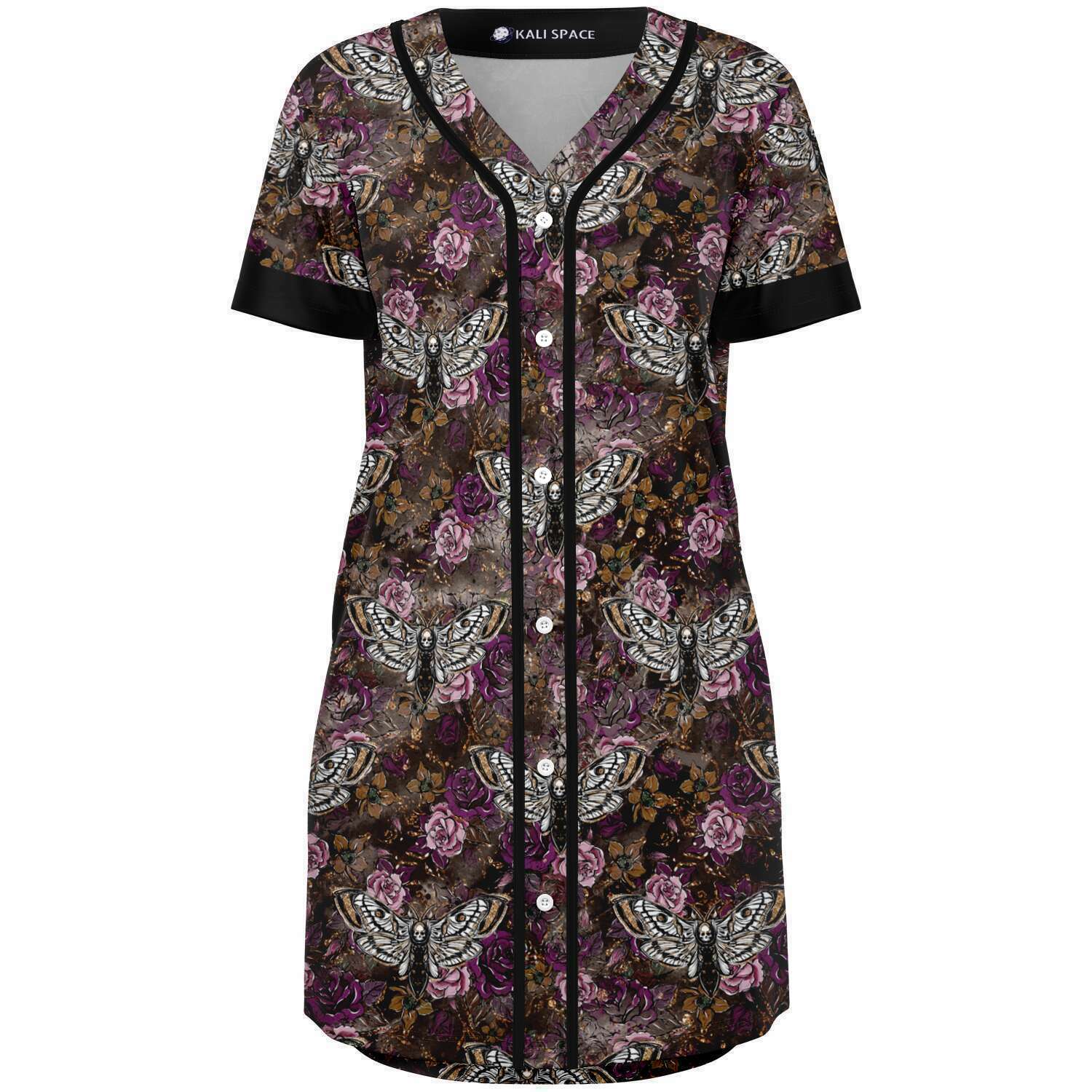 Goth Moth In Deep Dark Jersey Dress Kali Space Goth Moth In Deep Dark Jersey Dress Kali Space