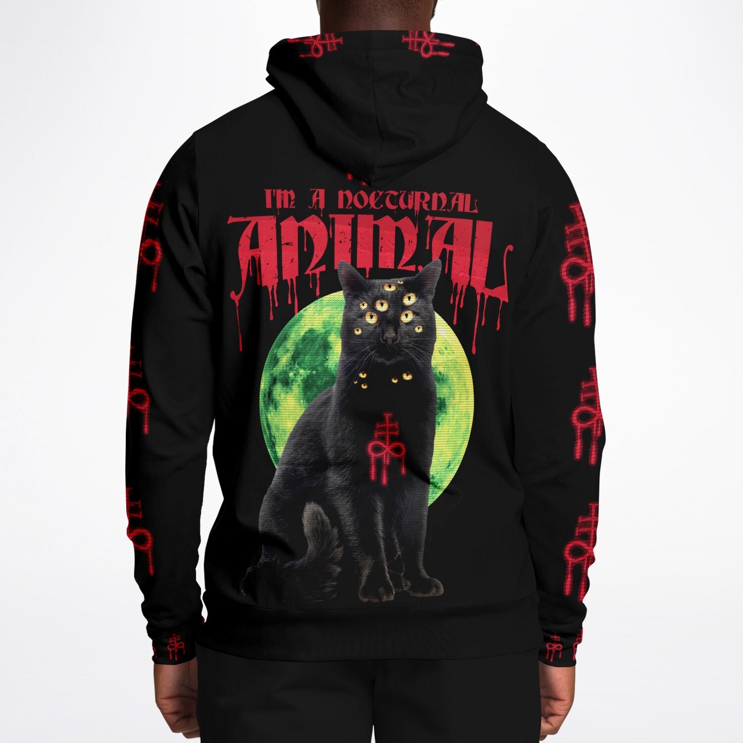 Nocturnal Animal Witch Cat Fashion Hoodie