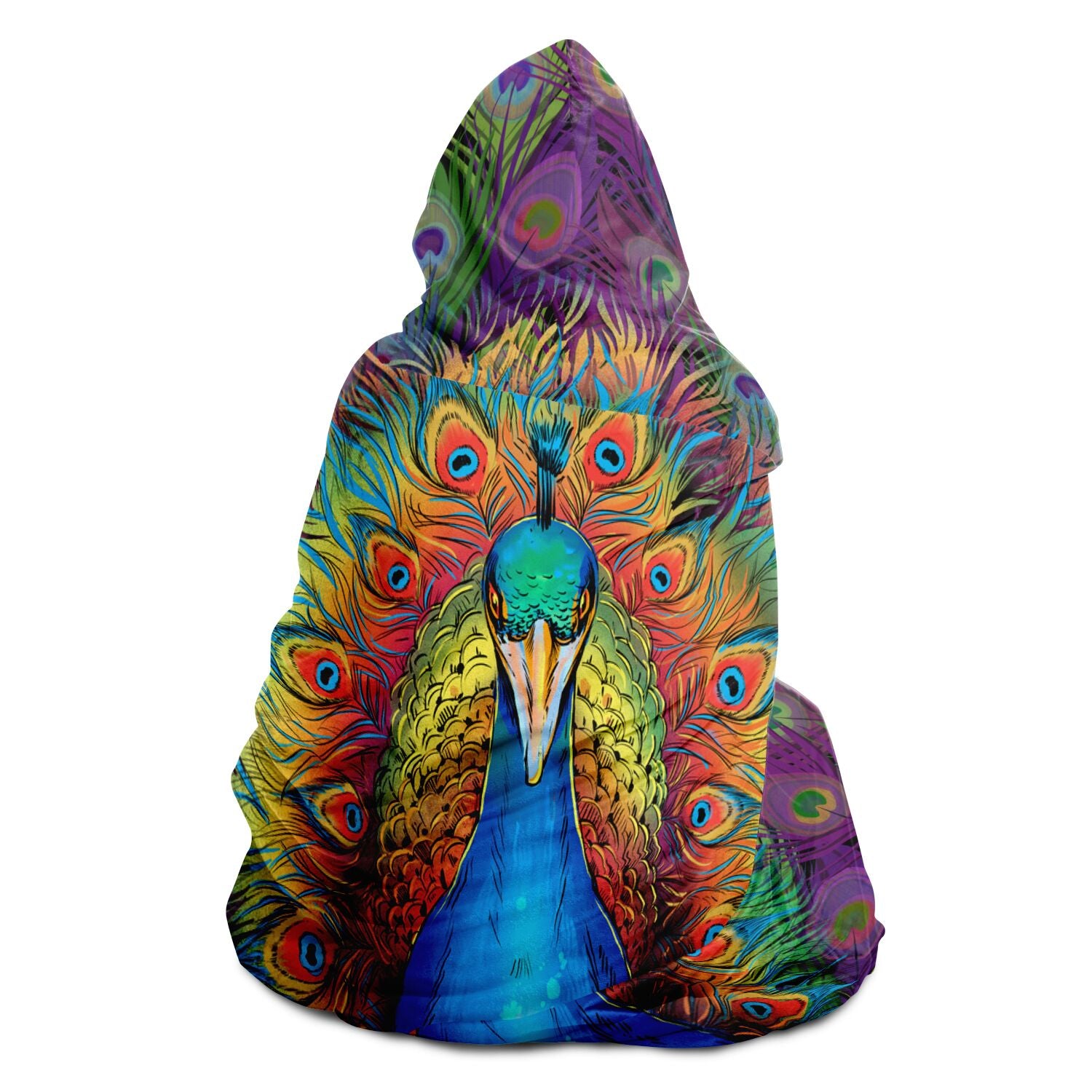 Proud Peacock Feathers Beauty Show - Hooded Blanket