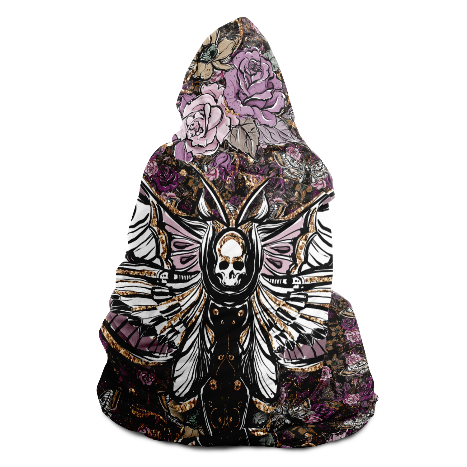 Goth Moth Embrace Hooded Blanket