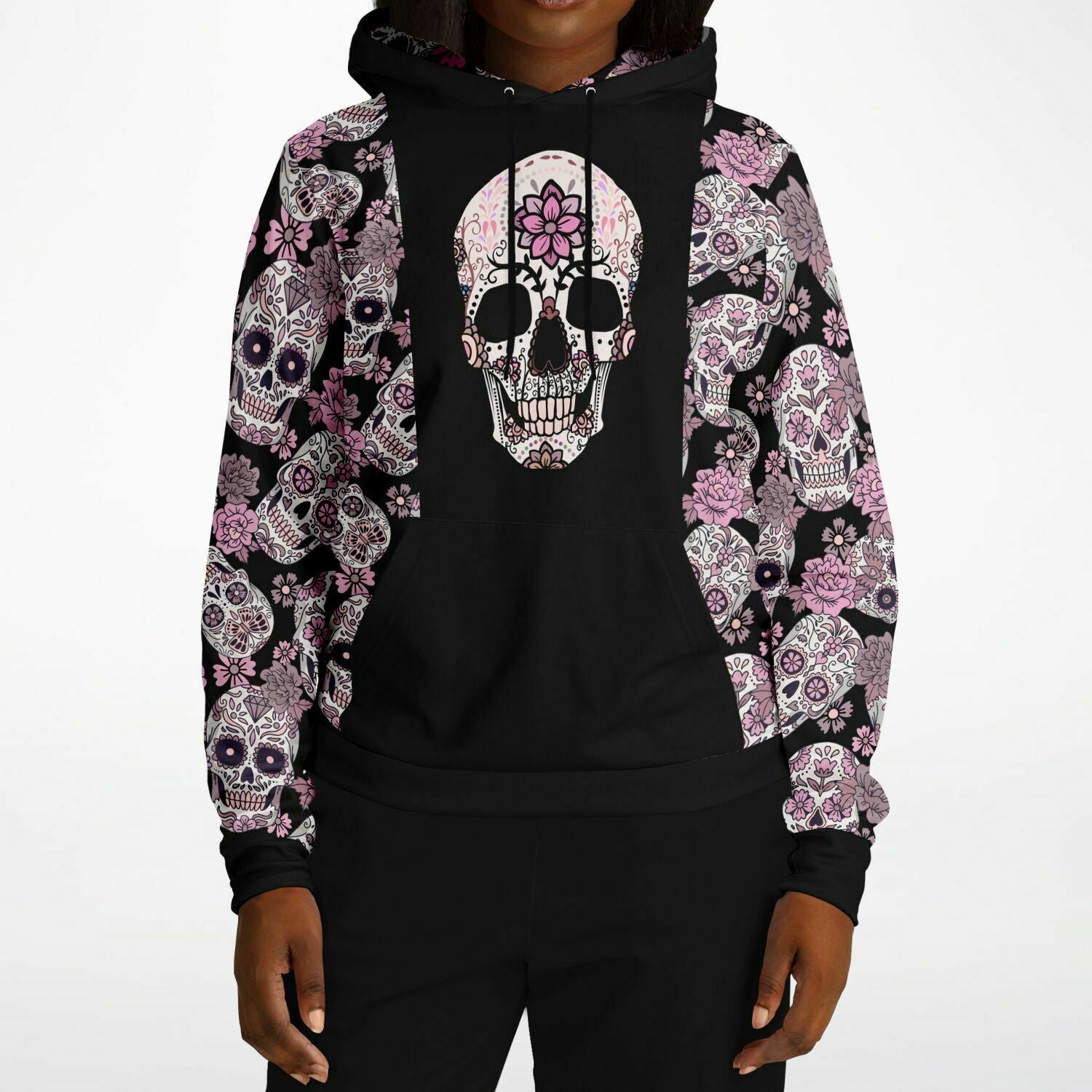 Black & Pink Day of the Dead Fashion Hoodie