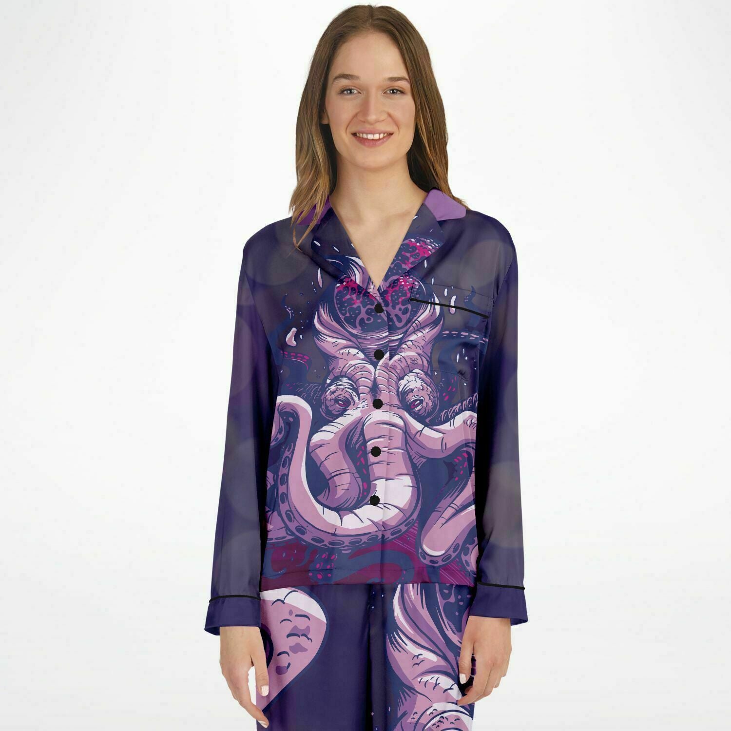 Psychic Kraken Women's Satin Pajamas Set