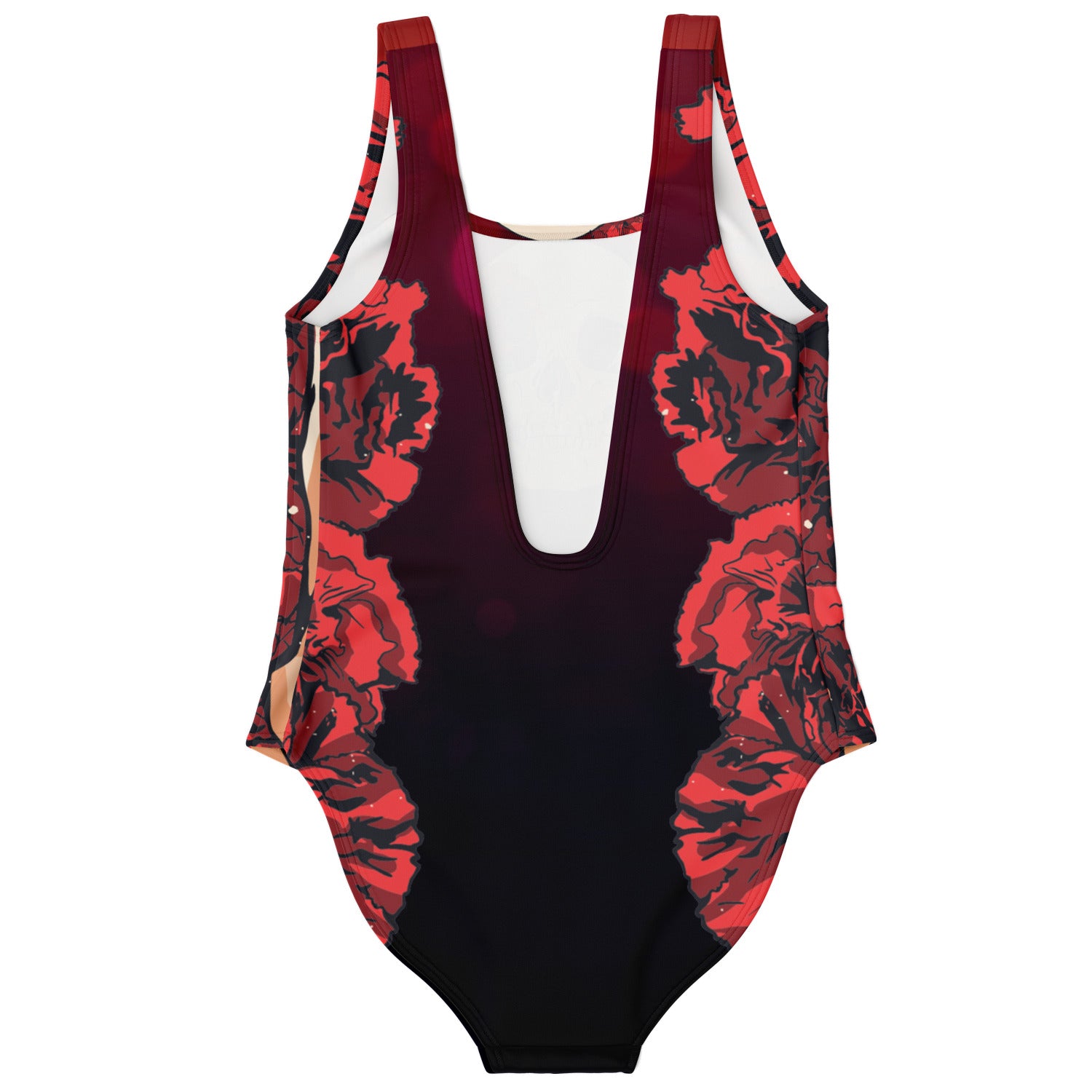 Red Carnations Skull Garden Swimsuit