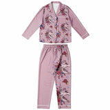 Floral Unicorn Skull Women's Satin Pajamas Set