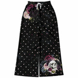 Flower Skull And Polka Dot Bouquet Flare Jogger