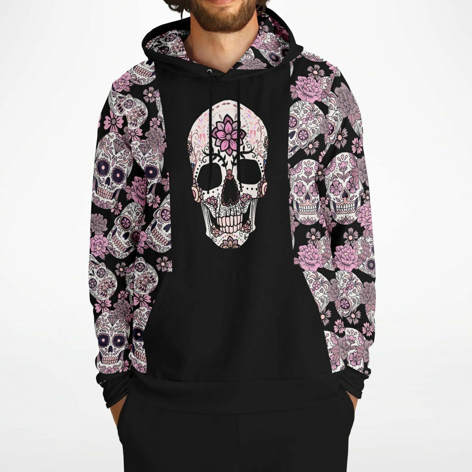 Black & Pink Day of the Dead Fashion Hoodie