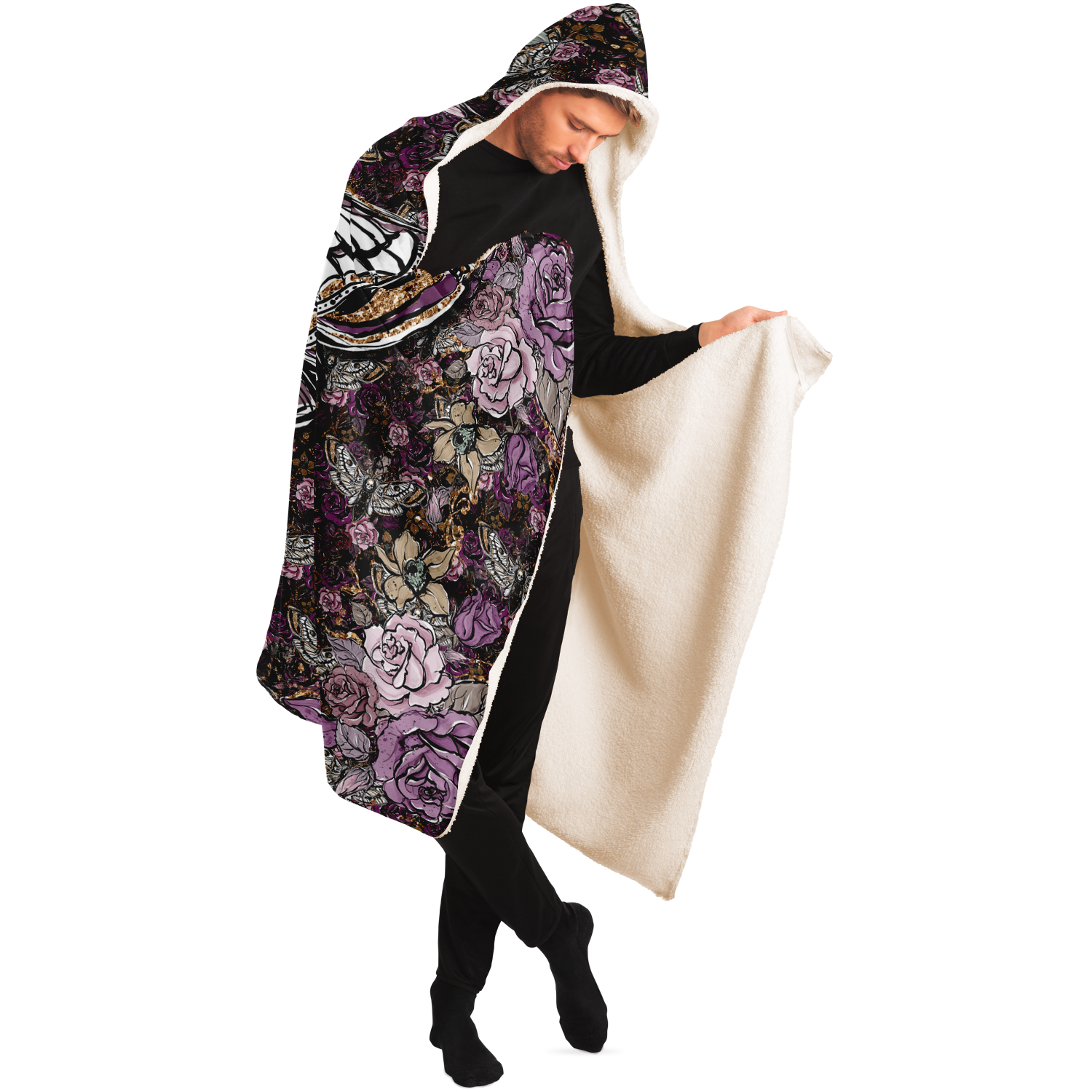 Goth Moth Embrace Hooded Blanket