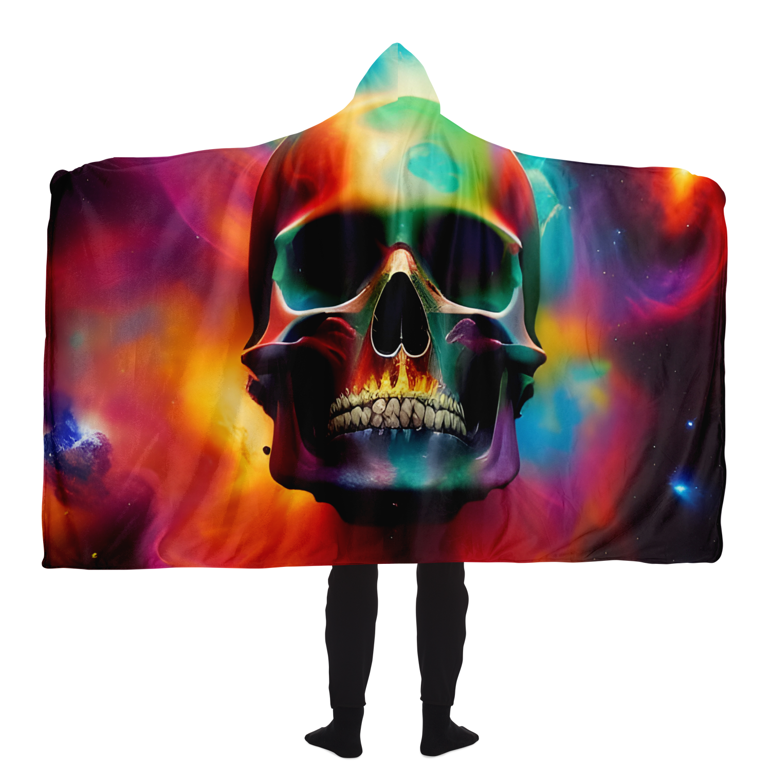 Cosmical Skull lHooded Blanket