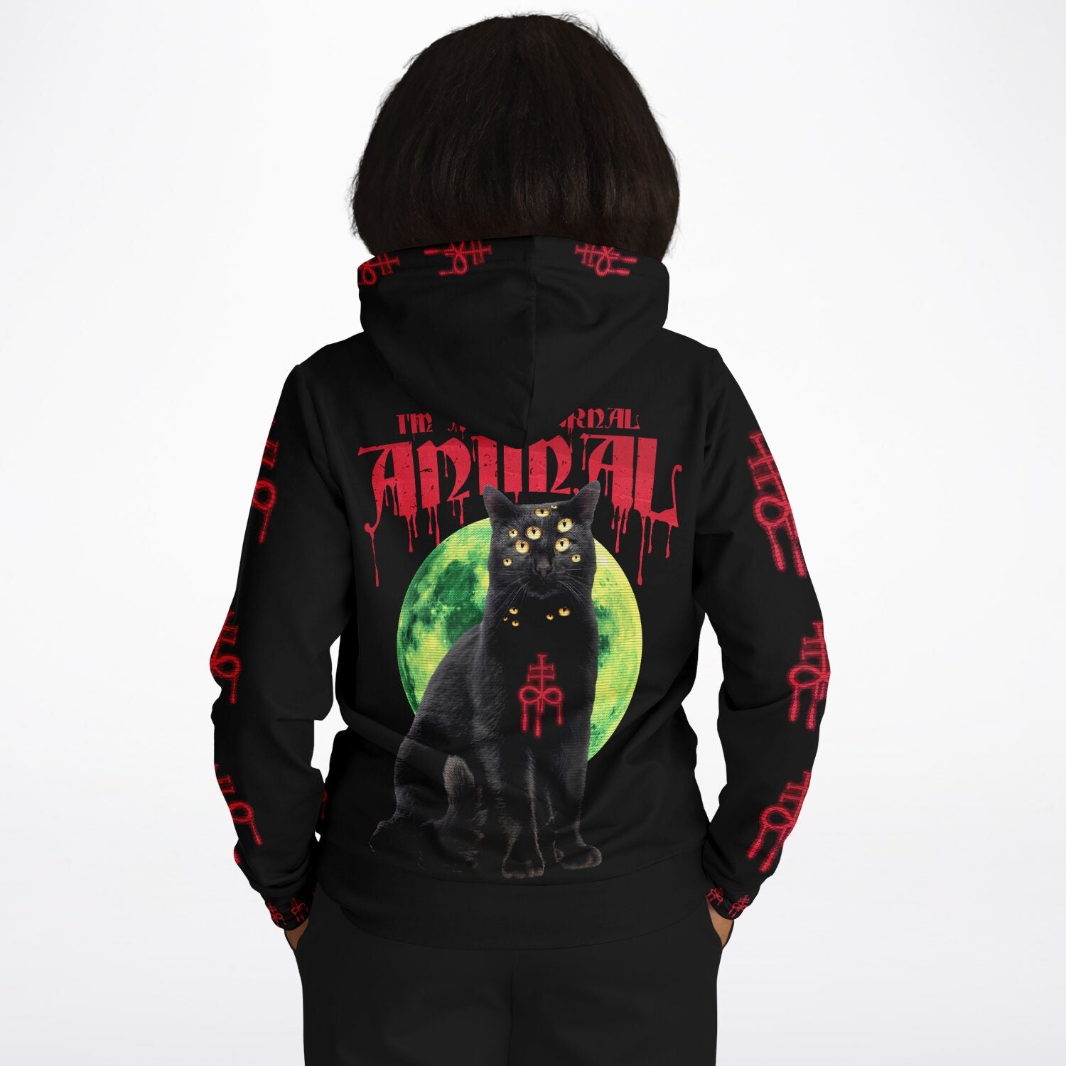 Nocturnal Animal Witch Cat Fashion Hoodie