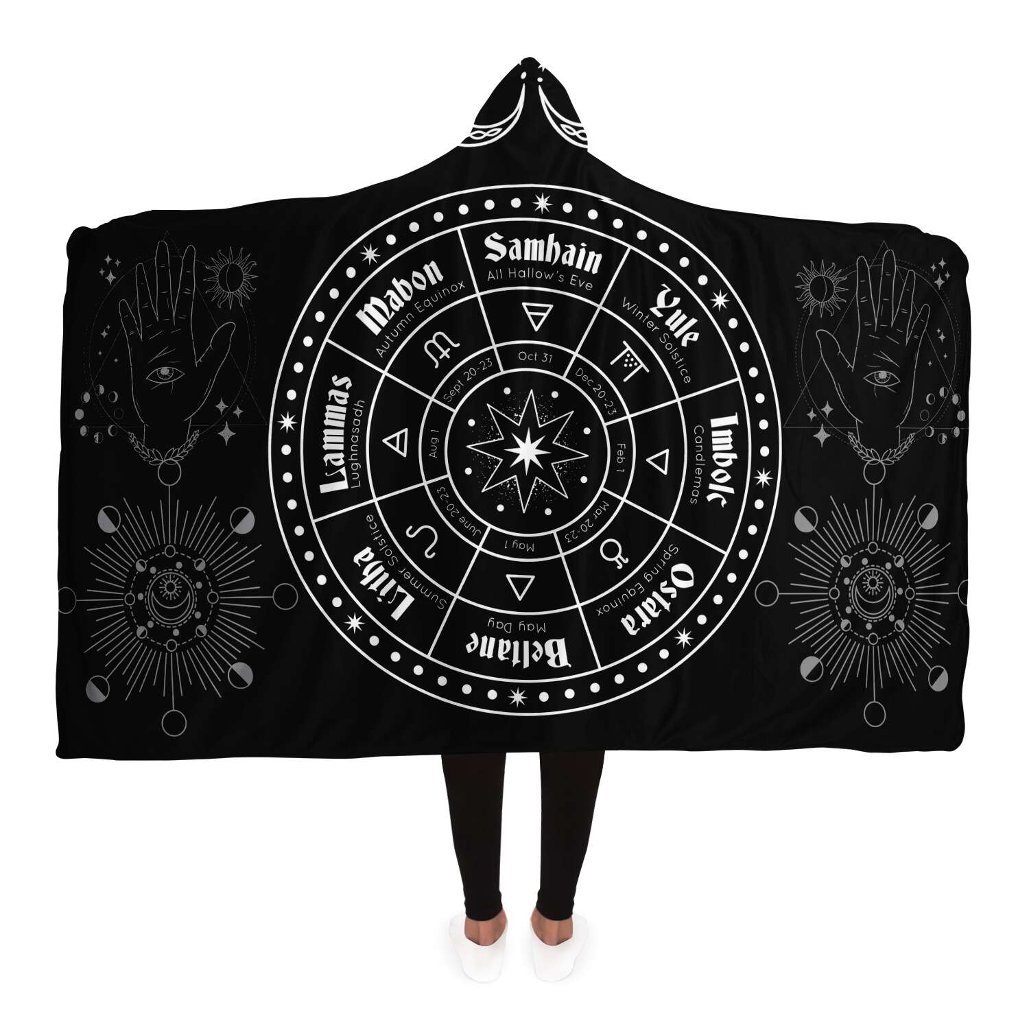 Pagan Calendar Hooded Blanket