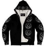 Sitting Baphomet Microfleece Zip-Up Hoodie