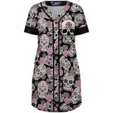 Black & Pink Day of the Dead Jersey Dress