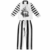 Skull Art Candle Light Satin Pajamas