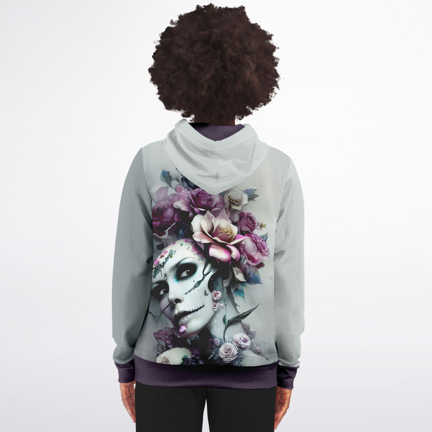 Purple Floral Obsession Zip-Up Fashion Hoodie