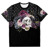 Flower Skull And Polka Dot Bouquet T-Shirt