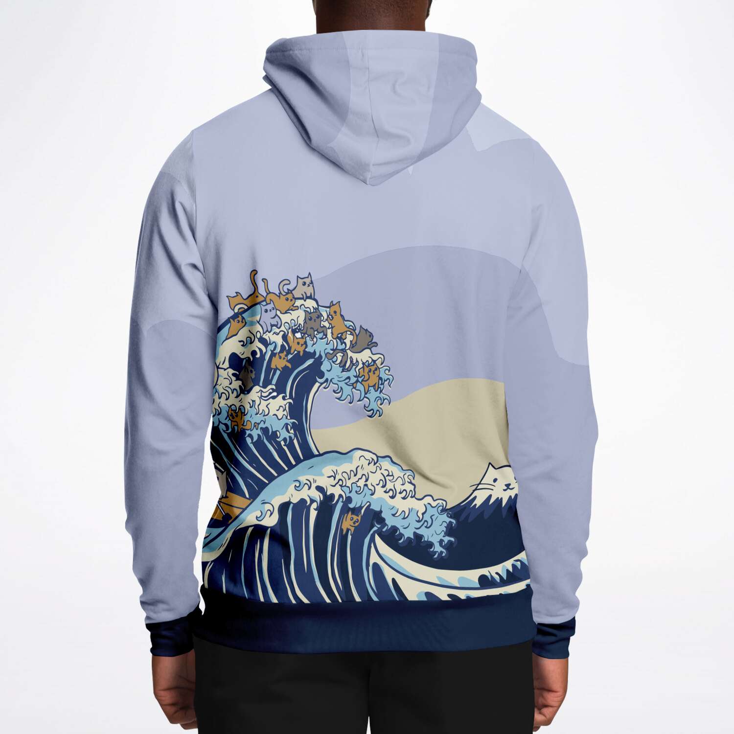 Happy Cat Tsunami Wave Fashion Hoodie