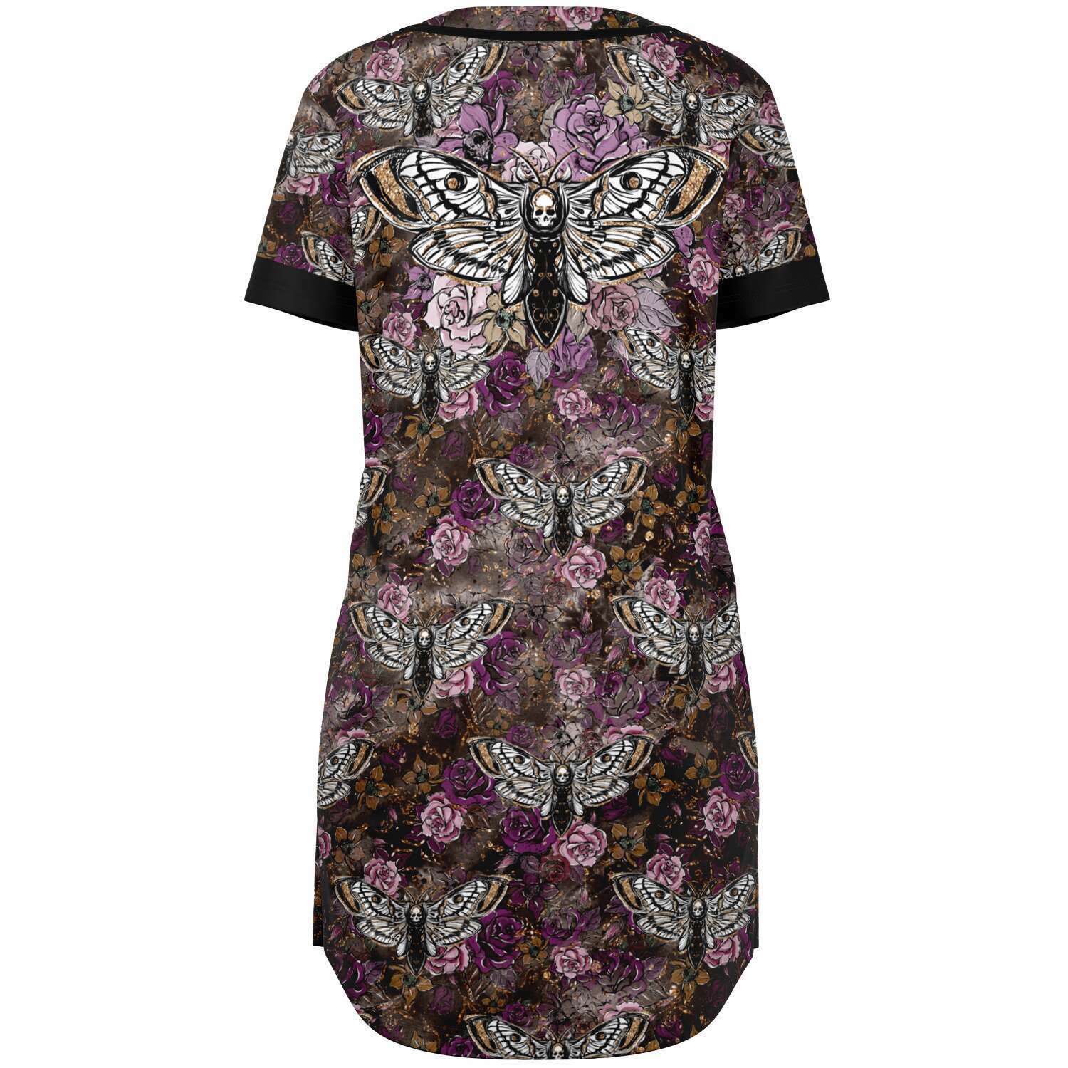 Goth Moth In Deep Dark Jersey Dress