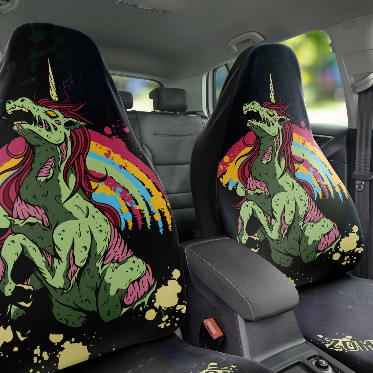 Zombie Unicorn Car Seat Cover Set